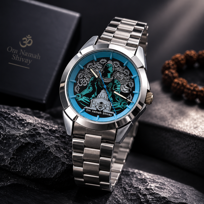 Vilante Mahadev Rudra Edition Watch | Premium Silver Stainless Steel | Lord Shiva Designer Analog Watch