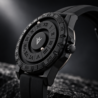 VILANTE Orbis Collection – Magnetic Ball Edition (Roman Dial) – Black Silicone